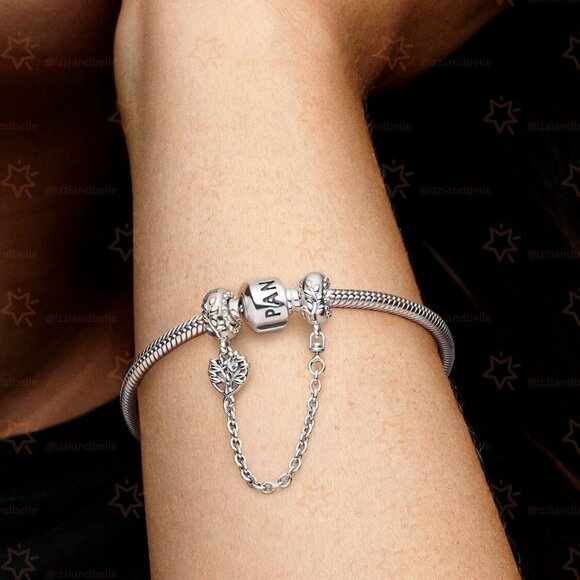 Pandora Heart Family Tree Safety Chain Charm - Picture 4 of 4